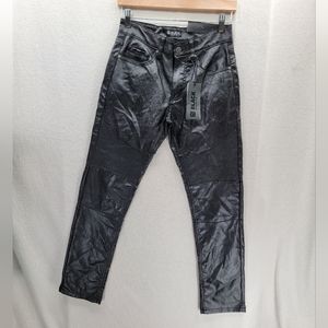NWT Black Premium Slim Flex Polyurethane Black Jeans Pants Size-28